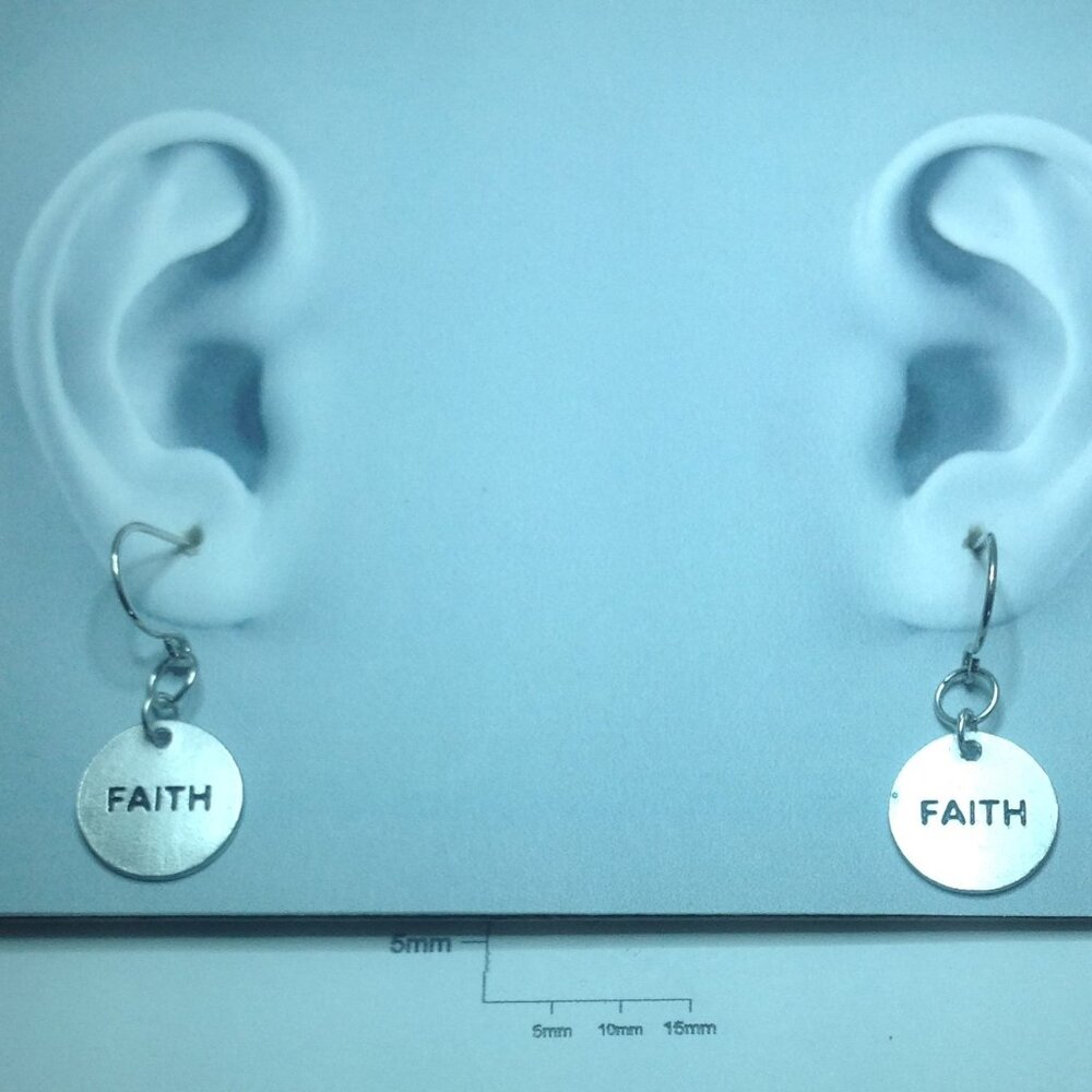 Silver Flat Circle Dangling Earring - image 3